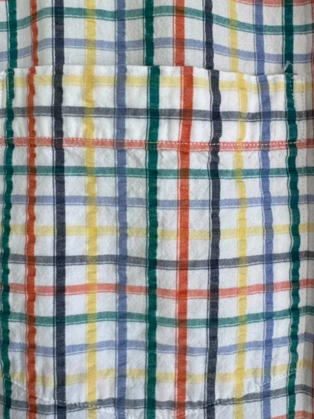 Banana Republic Men's Multicolor Plaid Seersucker Short Sleeve Size S